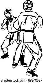 Karate Kyokushinkai sketch martial arts and combative sports