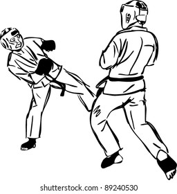 Karate Kyokushinkai sketch martial arts and combative sports