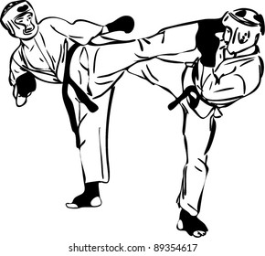 Karate Kyokushinkai sketch martial arts and combative sports