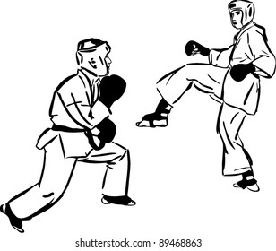 Karate Kyokushinkai sketch martial arts and combative sports