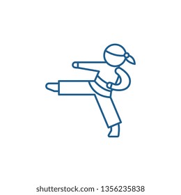 Karate line icon concept. Karate flat  vector symbol, sign, outline illustration.