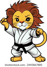 karate lion kids logo Martial Arts Character