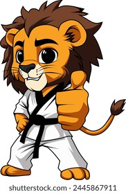 karate lion kids logo Martial Arts Character