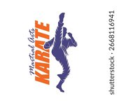 Karate logo design vector. Silhouette Karate Fighter Template Illustration