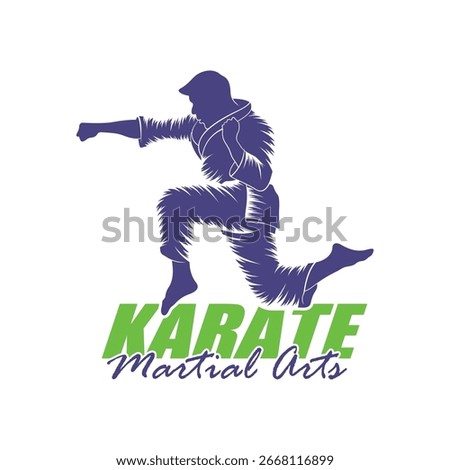 Karate logo design vector. Silhouette Karate Fighter Template Illustration