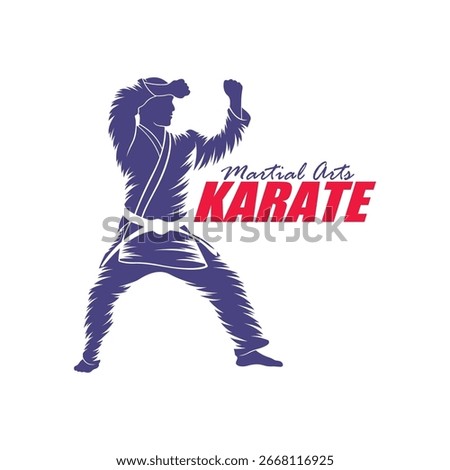 Karate logo design vector. Silhouette Karate Fighter Template Illustration
