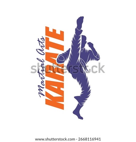 Karate logo design vector. Silhouette Karate Fighter Template Illustration