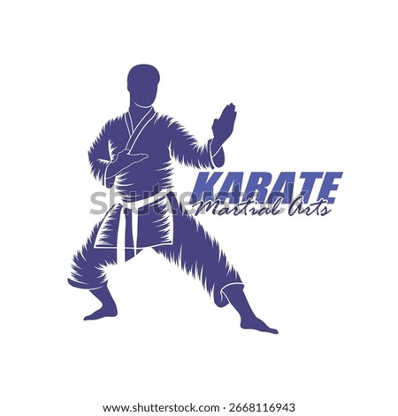 Karate logo design vector. Silhouette Karate Fighter Template Illustration