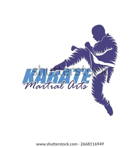 Karate logo design vector. Silhouette Karate Fighter Template Illustration