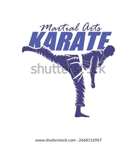 Karate logo design vector. Silhouette Karate Fighter Template Illustration