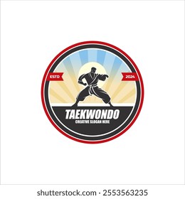 Karate logo design vector. With sport self-defense technique art.