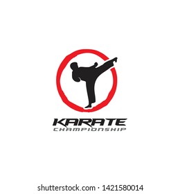Karate logo design vector template