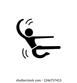 Karate man black icon, vector sign on isolated background. Karate man concept symbol, illustration 