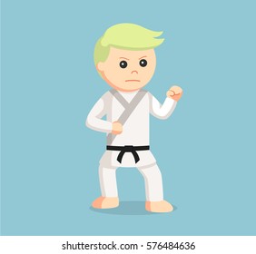 karate man combat pose