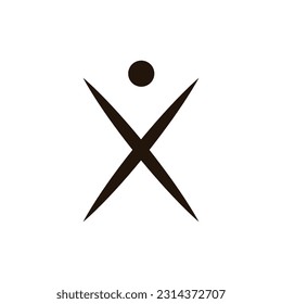 karate man or sport man logo design simple.