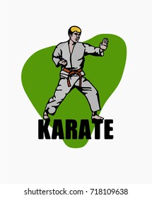Karate man Vector illustration
