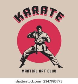 Karate martial art flat deisgn 