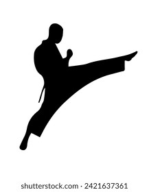 Karate Martial Art Silhouettes vector