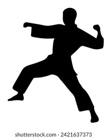 Karate Martial Art Silhouettes vector