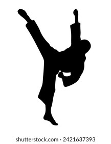 Karate Martial Art Silhouettes vector