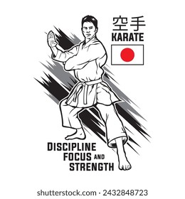 Karate Martial Art vector illustration perfect for t shirt design