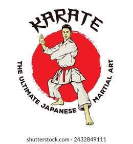 Karate Martial Art vector illustration, perfect for t shirt design and sport club logo