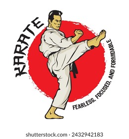 Karate Martial Art vector illustration, perfect for t shirt design and sport club logo