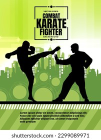 Karate, Martial arts. High kick, vector illustration