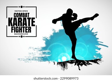 Karate, Martial arts. High kick, vector illustration