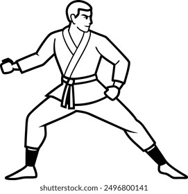 Silueta del hombre de las artes marciales del karate