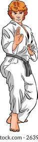 karate martial arts pose cartoon vector design