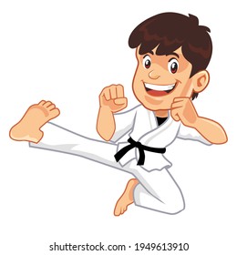 karate mascot cartoon in vector
