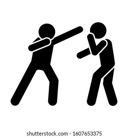 Karate men kick icon. Simple pictogram of fighting icons for ui and ux, website or mobile application
