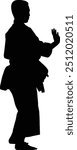 Karate men pose silhouette illustration