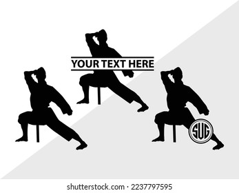 Karate Monogram Vector Illustration Silhouette