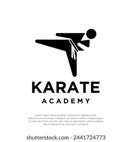 Karate muay thai taekwondo martial art logo design vector illustration