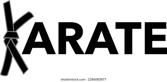 letra de espacio negativa de karate (k) reemplazada por una correa y equipada con un archivo eps.