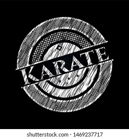Karate on blackboard. Vector Illustration. Detailed.