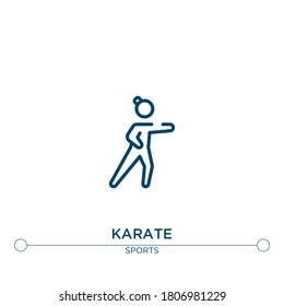 karate outline vector icon. simple element illustration. karate outline icon from sport concept. can be used for web and mobile
