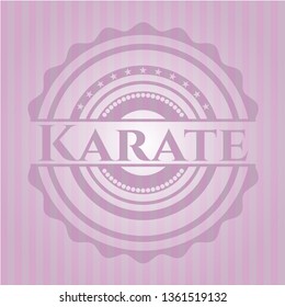Karate pink emblem. Retro