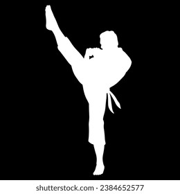 karate player champion silhouette vector file