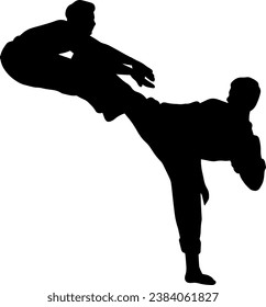 karate player silhouette vector file