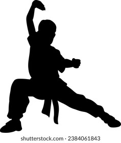 Karate-Player-Silouette-Vektordatei