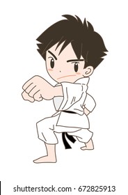 Karate pose   /  Vector material of Japanese culture