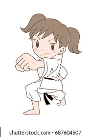 Karate pose / Vector material of Japanese culture