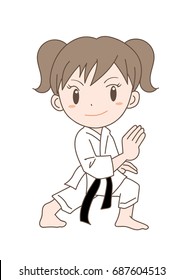 Karate pose / Vector material of Japanese culture