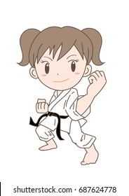 Karate pose / Vector material of Japanese culture