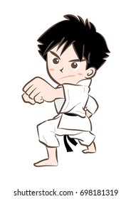 Karate pose, Vector material of Japanese culture