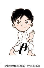 Karate pose, Vector material of Japanese culture