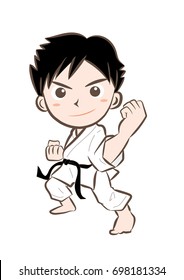 Karate pose, Vector material of Japanese culture